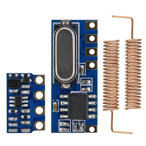 Комплект беспроводных трансиверов 433 МГц, модуль приемника мини-радиочастотного передатчика + 2 весенние антенны для Arduino ► Фото 1/4