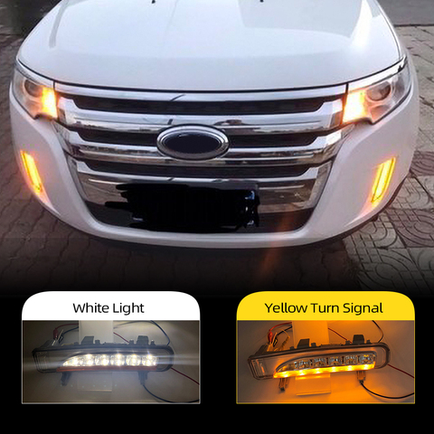 CSCSNL 2 шт. для Ford Edge 2009 2010 2011 2012 2013 2014 дневной свет автомобиля светодиодный DRL дневные ходовые огни с поворотом ► Фото 1/6