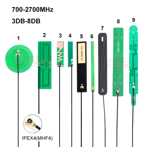 2 шт., встроенная всенаправленная антенна LTE 4G 3G GSM стандарта IPEX4 PCB с высоким коэффициентом усиления MHF4 для M.2 EM06 EM12 EM20 SIM7906E SIM7912G ► Фото 1/2