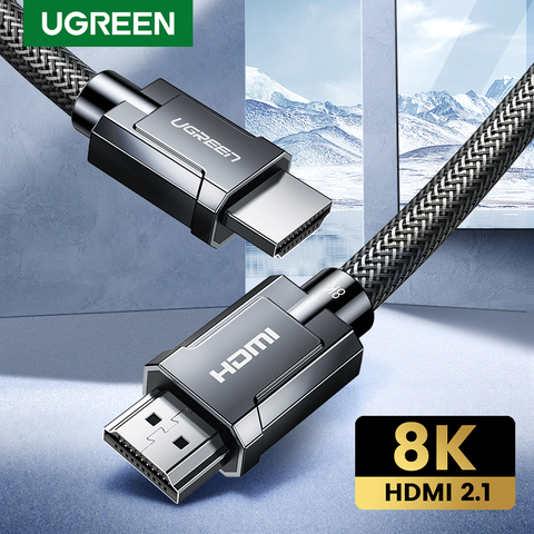 Ugreen HDMI 2,1 кабель для Xiaomi Mi Box HDMI кабель 8K/60Hz 4K/120Hz 48 Гбит/с цифровые кабели для PS5 PS4 HDMI сплиттер 8K HDMI 2,1 ► Фото 1/6