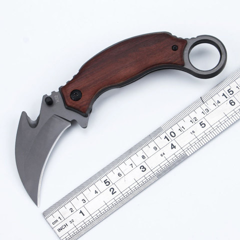 Складной нож Karambit 6,69 '', карманный нож для выживания, тактический нож-коготь для кемпинга, охотничьи ножи для самообороны, EDC Многофункциональный инструмент ► Фото 1/5