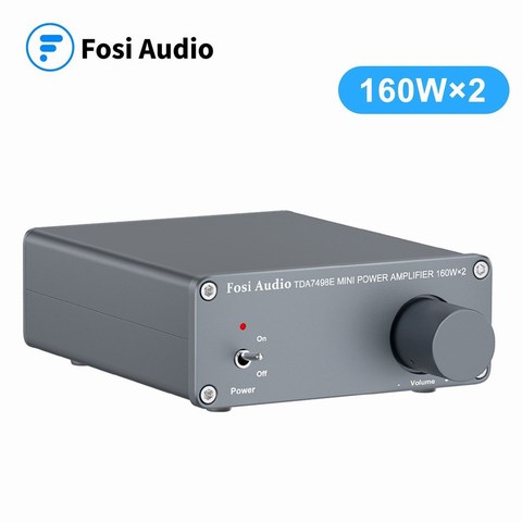 2-канальный усилитель мощности Fosi Audio TDA7498E, аудиоресивер, мини усилитель Hi-Fi для домашнего кинотеатра, динамики 160 Вт x 2, усилитель ► Фото 1/6