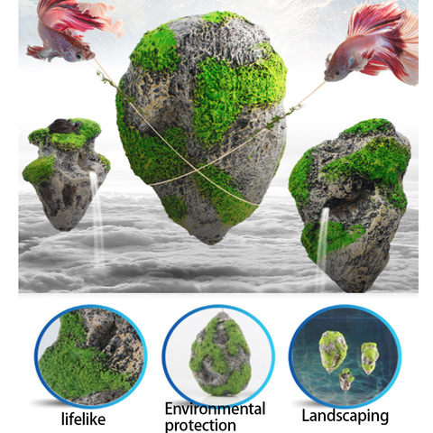 Украшение для аквариума, плавающая скала, искусственный подвесной камень, аквариумный декор, плавающая пемза ► Фото 1/6