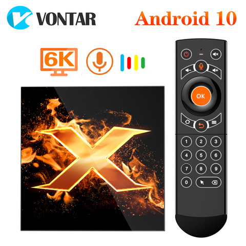 2022 VONTAR X1 смарт-приставка для ТВ андроид 10 4g 64gb 4K 1080p 2,4G & 5G Wi-Fi BT5.0 голосового помощника Google Youtube коробка Декодер каналов кабельного телевидения ► Фото 1/6