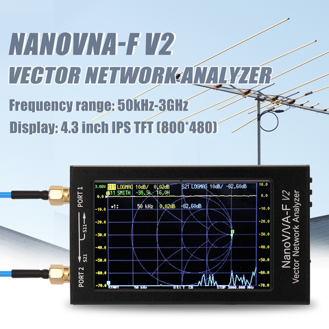 NanoVNA-F V2 4,3 дюймов IPS ЖК-дисплей Дисплей вектор сетевой анализатор S-A-A-2 анализатор антенны коротковолновое HF VHF Любительская рация ► Фото 1/6