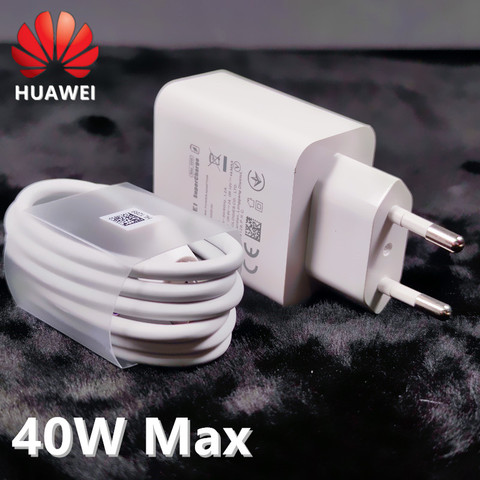 Зарядное устройство для Huawei P40 Pro, 40 Вт, USB 5 А, кабель Type-C для Huawei P40, P30, P20 Pro, MATE 20 PRO, Mate30, honor ► Фото 1/6