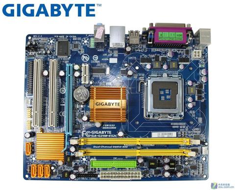 Оригинальная настольная Материнская плата Gigabyte LGA 775 DDR2 4 Гб VGA G31, б/у, материнская плата ► Фото 1/4