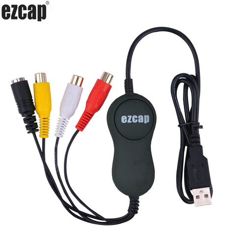 Оригинальный EZCAP AV s-видео USB 2,0 Аудио Видео записывающая карта конвертер адаптер DVD DVR VHS для Win7 /8 /win10 Mac OS X 10,10 ► Фото 1/6