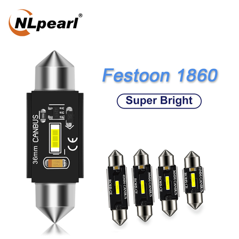NLpearl 2x сигнальная лампа C5W светодиодный Canbus лампы 31 мм, 36 мм/39 мм/41 мм Festoon светильник со светодиодными кристаллами для C10W светодиодный авто Ин... ► Фото 1/6