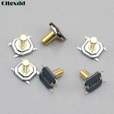 Cltgxdd 10 шт./лот Микро Кнопочный переключатель 4*4*5 4 Pin SMD Тактильные Такт переключатель латунная Кнопка Водонепроницаемая Медная головка 4x4x5мм ► Фото 1/6