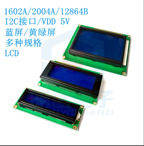 Модуль платы ЖК-дисплея 1602 2004 12864 PCF8574T PCF8574 IIC/I2C интерфейс Адаптивная пластина 5 В синий/желто-зеленый экран для Arduino ► Фото 1/1