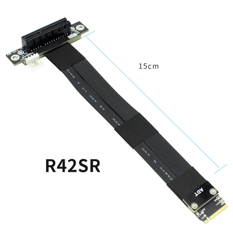 Удлинительный кабель R42SF/R42SL/R42SR PCIe x4 3,0 PCI Express 4x до M.2 M Key 2280 Riser Card Gen3.0 удлинитель 32G/bps ► Фото 1/6