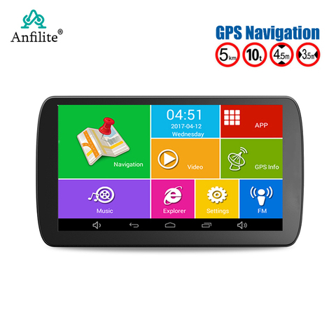Anfilite 9-дюймовый GPS-навигатор Android 6,0 Автомобильный видеорегистратор 1G/16G видеорегистратор 1080P видеорегистратор для грузовика камера GPS автомо... ► Фото 1/6