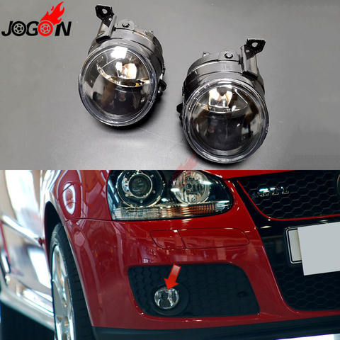 Галогенный передний противотуманный светильник для VW Golf 5 GTI 2003-2008 Jetta MK5 V Tiguan Rabbit Caddy H11, выпуклая линза, фара в сборе ► Фото 1/6