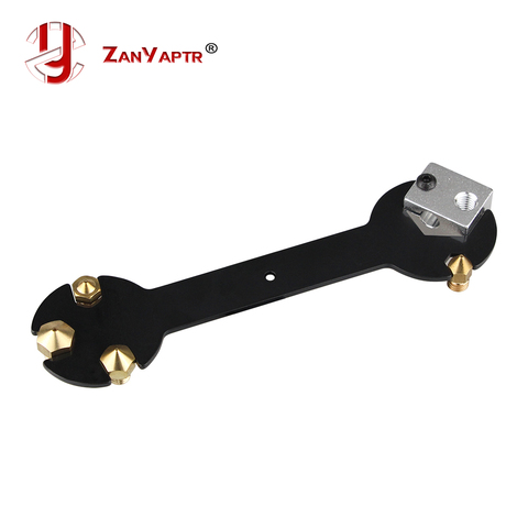 Гаечный ключ 5 в 1, стальной гаечный ключ 5 в 1, 6 мм-20 мм, плоский, для E3D MK8 MK10, инструмент для сопла, детали для 3D-принтера ► Фото 1/6