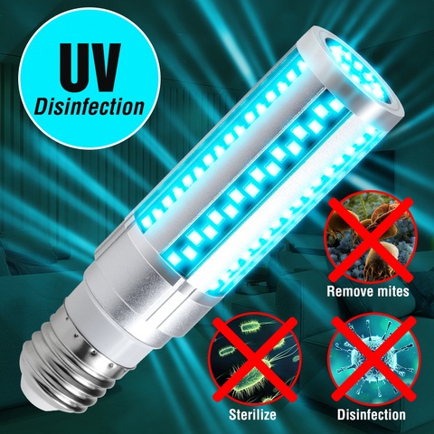 Дезинфекционная лампа UVC E27, 15 Вт, 20 Вт, светодиодная ультрафиолетовая светодиодсветодиодный лампа, стерилизасветильник, освещение, бактери... ► Фото 1/6