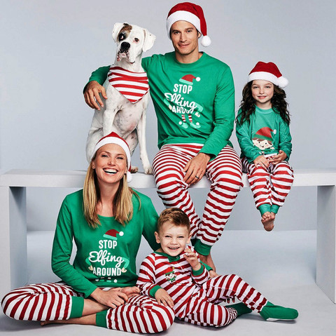2022, семейный Рождественский пижамный комплект, семейная сочетающаяся одежда, Рождественская семейная одежда, одежда для взрослых и детей, пижамный комплект, детский комбинезон, одежда для сна ► Фото 1/6
