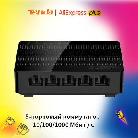 Tenda SG105 Gigabit Mini 5-Порты и разъёмы настольный коммутатор Fast Ethernet сетевой коммутатор Gigabit LAN концентратор RJ45 Ethernet и коммутирующий концентратор ш... ► Фото 1/5