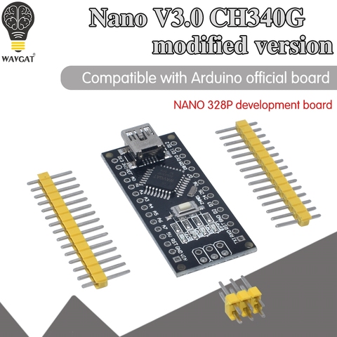 WAVGAT ардуино Nano Mini-USB С загрузчика Совместимость Nano 3,0 контроллер CH340 драйвер USB 16 мГц Nano v3.0 же как ATMEGA328P ► Фото 1/6