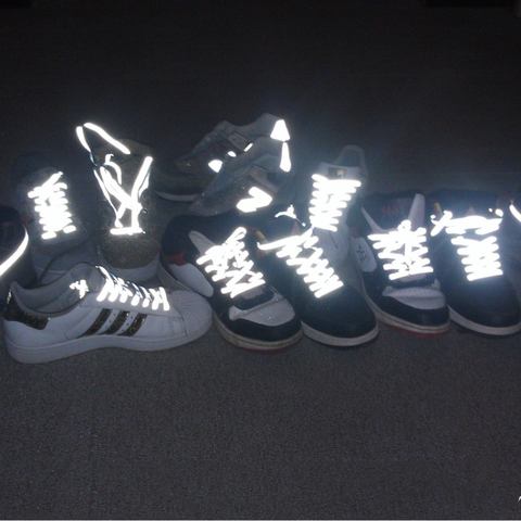 1 пара 120 см плоские Светоотражающие ботинок бегуна шнурки безопасности светящиеся шнурки для обуви унисекс для спорта баскетбол парусиновые туфли ► Фото 1/4