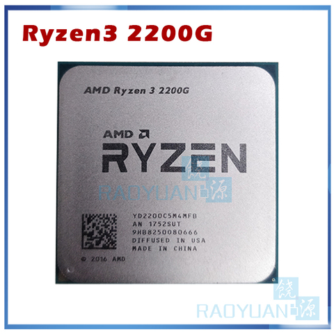 AMD Ryzen 3 2200G R3 2200G 3,5 ГГц четырехъядерный процессор YD2200C5M4MFB сокет AM4 ► Фото 1/2