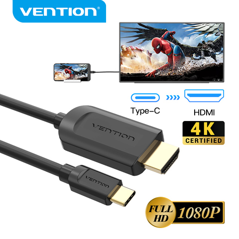 Кабель HDMI Vention с USB C на HDMI 4K @ 30 Гц для MacBook Huawei Mate 20 P20 Pro Samsung Galaxy S10 ► Фото 1/6