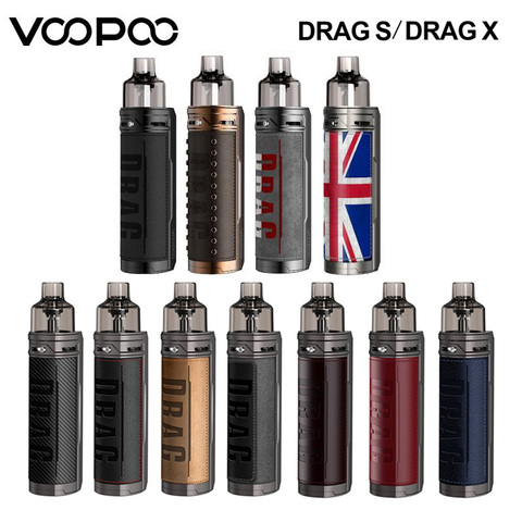 Оригинальный VOOPOO перетащите X перетащите S Pod Vape Комплект 80 Вт 60 Вт 4,5 мл картридж ген. TT чип PnP-VM1 VM5 VM6 катушки сопротивления X перетащите S электронная сигарета ► Фото 1/6