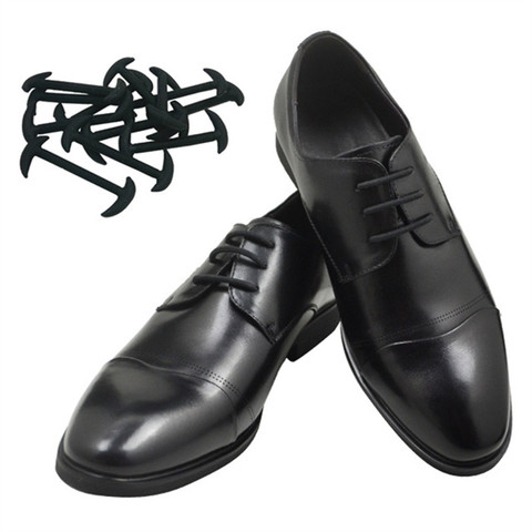 Резиновые силиконовые шнурки для обуви для мужчин и женщин, эластичные, без завязывания, 12 шт./компл., 3 размера, белые, черные, коричневые ► Фото 1/6