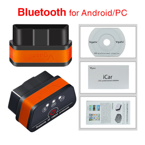 Автомобильный диагностический сканер Vgate iCar 2 Pro Elm327 Bluetooth OBD2 V2.1 Elm 327 V2.1 Android автомобильный адаптер сканер OBD 2 OBDII ► Фото 1/3