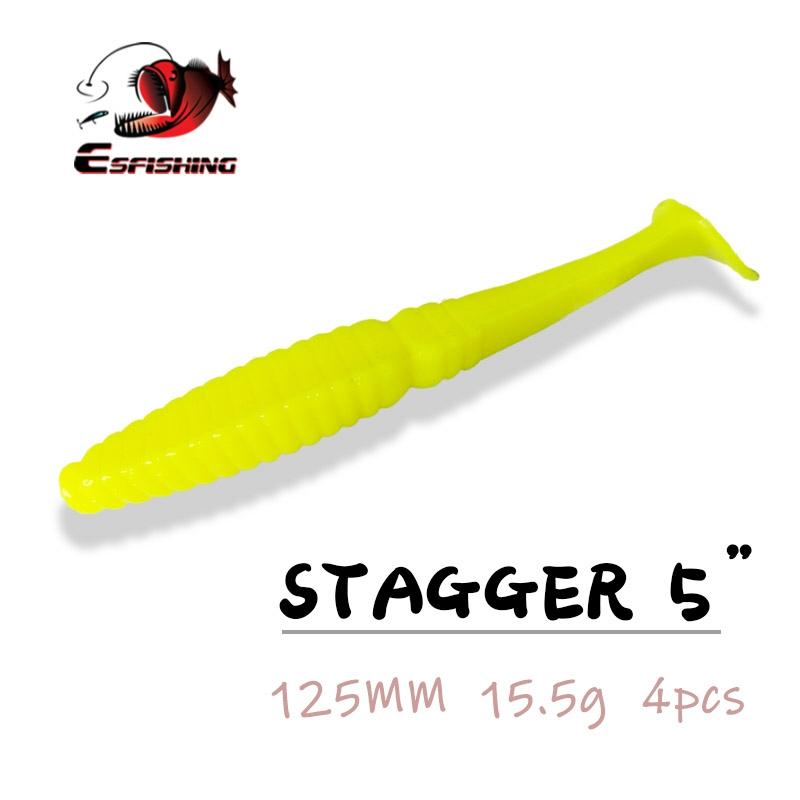 ESFISHING рыболовные приманки Stagger Shad 125 мм 4 шт. искусственные приманки Leurre Souple Iscas снасти воблеры для ловли карпа ► Фото 1/6