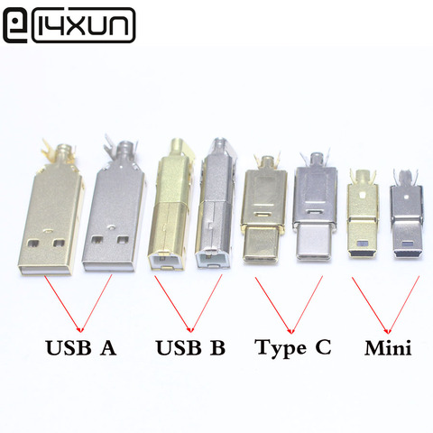 Никелированный/позолоченный мини-разъем USB типа C, USB A, USB B, 1 комплект ► Фото 1/6