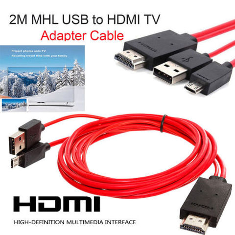 Новинка 2022, адаптер для кабеля Micro USB HDMI 1080P HD TV, Android Smart для Xiaomi Redmi Note 5 Pro, Android Samsung S7, зарядное устройство Micro ► Фото 1/6