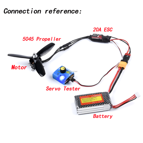 Мощный самолет Скайуокер 20A ESC 2204 2300KV бесщеточный двигатель 5045 реквизит пропеллера серво тестер сервотестер RC игрушечный веер DIY ► Фото 1/6