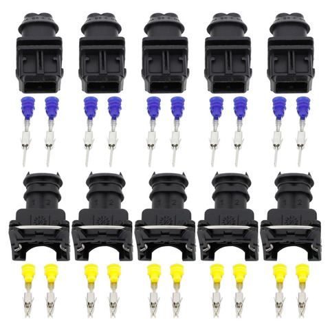 5 комплектов, 2 контакта AMP JPT Style 3,5 мм Series, 2 штырька DJ7021B-3.5-11/21, водонепроницаемый женский и мужской разъем с штырьками и уплотнением EV1 2 P ► Фото 1/6