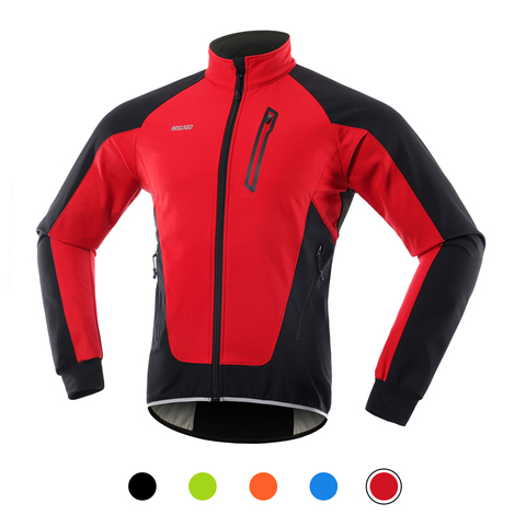 ARSUXEO Флисовая теплая велосипедная куртка осень-зима, теплая велосипедная одежда, ветрозащитная ветровка, пальто, трикотажные изделия для горных велосипедов ► Фото 1/6