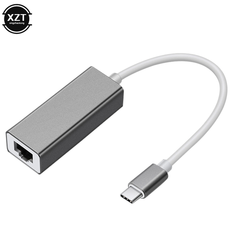 Внешний проводной адаптер USB C к RJ45 Ethernet, сетевая карта USB Type-C к Ethernet 10/100 Мбит/с Lan для MacBook, Windows 7/8/10 ► Фото 1/6