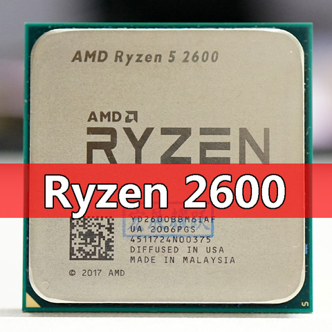 Процессор AMD Ryzen 5 2600 R5 2600 3,4 ГГц шестиядерный, 65 Вт, процессор YD2600BBM6IAF, разъем AM4, процессор для настольного ПК ► Фото 1/1