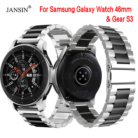 Ремешок из нержавеющей стали для Samsung Galaxy Watch 46 мм/Gear S3 Classic/S3 Frontier, универсальный металлический браслет, Ширина 22 мм ► Фото 1/6