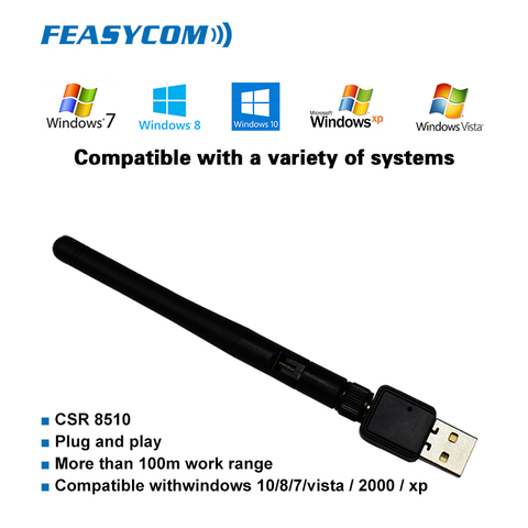 USB-адаптер FEASYCOM с поддержкой Bluetooth 4,0 и чипом CSR для Windows 10, 8,1, 8, 7, XP, vista ► Фото 1/6