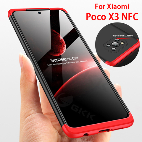 GKK для Xiaomi Poco X3 NFC чехол 3 в 1 защитный жесткий матовый пластиковый чехол для Xiaomi POCO F1 X3 NFC глобальная версия ► Фото 1/6