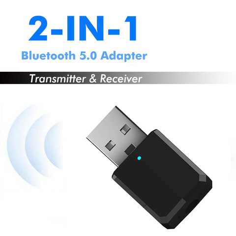 5,0 2 в 1 Bluetooth передатчик приемник USB AUX 3,5 мм стерео Музыка Аудио KN320 беспроводной адаптер Bluetooth для телевизионные наушники автомобиля ► Фото 1/6