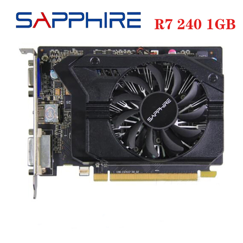 Б/у видеокарты SAPPHIRE R7 240 1 ГБ для компьютерных игр Radeon R7240 1 ГБ для AMD, видеокарта 64 бит HDMI VGA GDDR3 GDDR5 ► Фото 1/5