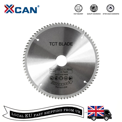 XCAN 1 шт. 185/210/250 мм 60T/80T TCT фрезеровочный диск для дерева, твердосплавное лезвие для пилы TCT ► Фото 1/6