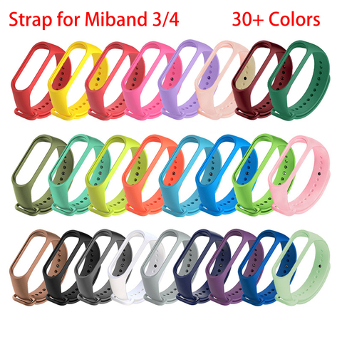 30 цветов браслет для Xiaomi Mi Band 4 спортивный ремешок часы силиконовый ремешок для xiaomi mi band 3 4 браслет Miband 4 3 ремешок ► Фото 1/6