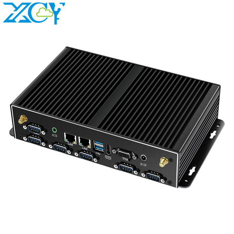 Мини-ПК XCY Intel Core i7 i5 4200U i3, 2 LAN 6 * RS232 4 USB HDMI VGA WiFi 3G 4G Встроенный промышленный микрокомпьютер Windows Linux ► Фото 1/6