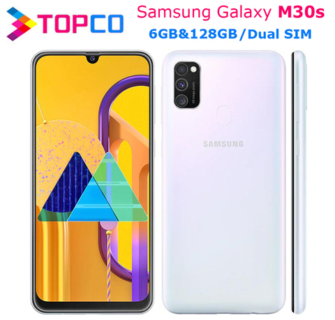 Оригинальный мобильный телефон Samsung Galaxy M30s M3070s, Восьмиядерный процессор с двумя SIM-картами, тройная камера 6,4 дюйма, 6 ГБ ОЗУ 128 Гб ПЗУ, 6000 мАч ► Фото 1/6