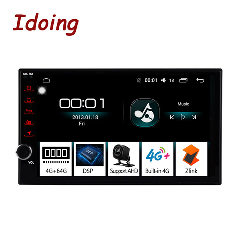 Автомобильный мультимедийный плеер Idoing, универсальная Автомагнитола на Android, с 7 