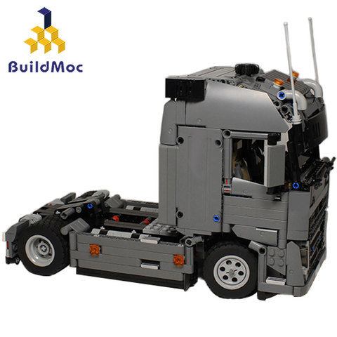BuildMoc 37849 Technic Engineering FH тягач строительные блоки автомобиль кирпич Набор Обучающие DIY игрушки для детей мальчиков ► Фото 1/5