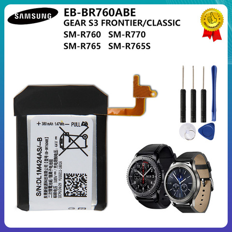 Оригинальная Аккумуляторная батарея для Samsung Gear S3 Frontier/Классическая лампочка EB-BR760ABE EB-BR760A 380 мАч ► Фото 1/6