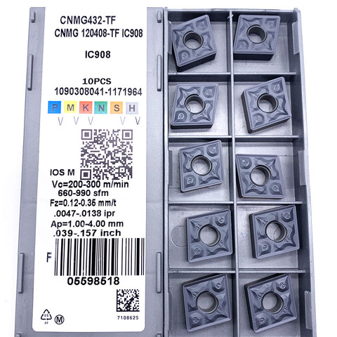 10 шт. CNMG120408 TF IC907/IC908 внешние токарные инструменты CNMG 120408 твердосплавные вставки токарный станок резак инструмент токарная вставка ► Фото 1/6